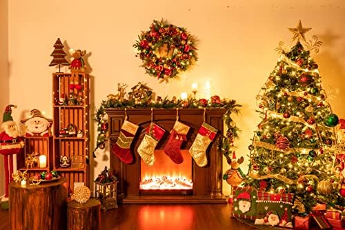 Valery Madelyn Geleneksel Kırmızı Yeşil Altın Noel Süsleri Paketi (4 Adet) Cam Yılbaşı Topu Süsleri + Yılbaşı ağacı Topper