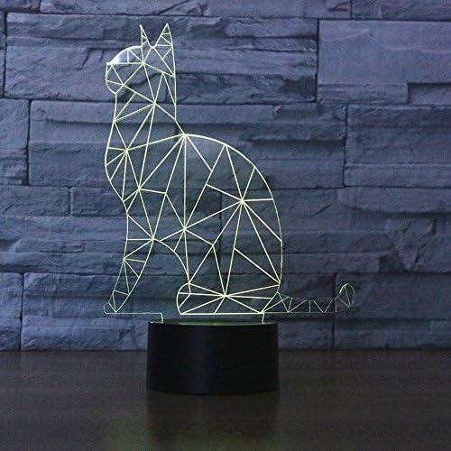 SUPERNIUDB Sevimli kedi 3D gece Lambası 7 Renk değişimi LED Masa Lambası Noel Oyuncak hediye