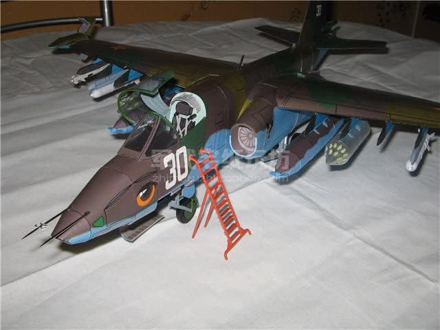 MOOKEENONE 1:33 Askeri Sovyet Sukhoi Su-25 Saldırı Uçağı Frogfoot Fighter Kağıt Model Uçak Modeli El Yapımı DIY Askeri Model