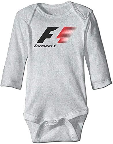 Fengziya Bebek F1 Yarış Formula 1 Bebek Uzun Kollu Bodysuit Gri