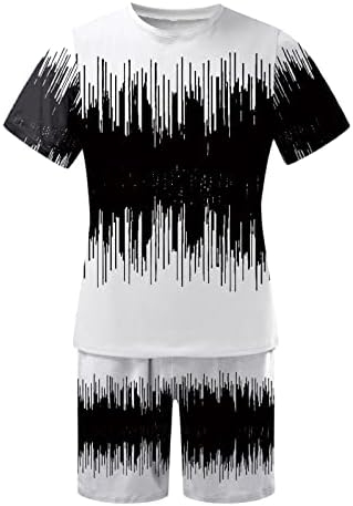 BEUU Erkek 2 Parça Spor Setleri Rahat kısa kollu T-shirt Grafik Tee Üstleri şort takımı Yaz Plaj Eşofman Kıyafetler