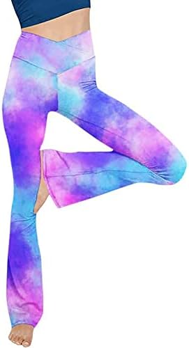 UODSVP kadın Egzersiz Tayt, Kadınlar için kalın Tayt Alevlendi Tayt Paketi Moda Seksi Yoga Pantolon Yüksek Bel Çapraz Geniş