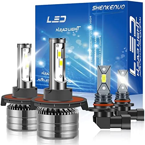 SHENKENUO Fit DODGE RAM 1500 2500 3500 İçin (2006-2008) 9008 Yüksek/Düşük İşın LED Ampuller + 9006 LED Sis ampuller,6500K
