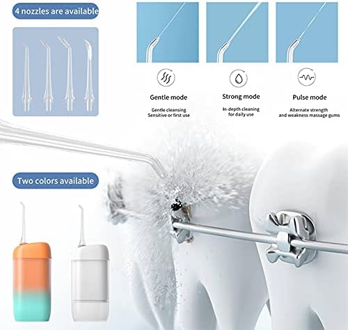 Akülü diş duşu Taşınabilir Oral Irrigator Şarj Edilebilir Diş Temizleyici Diş Telleri ve Köprüler için Seçim-4 Mod, IPX7