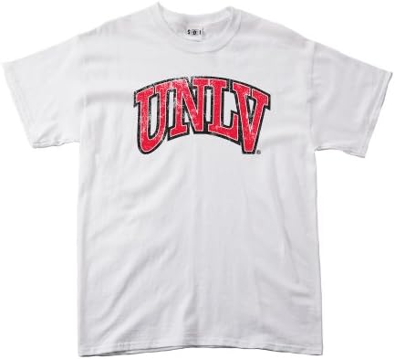 NCAA UNLV İsyancılar Yüzde 100 Önceden Küçültülmüş Vintage Kemer Kısa Kollu Tişört