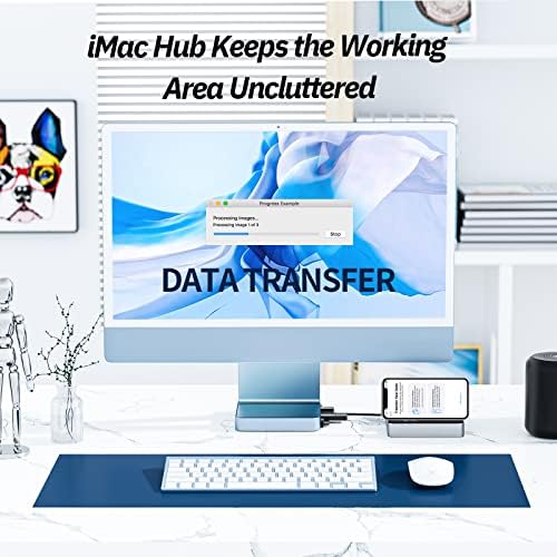 iMac 24 inç 2021 için USB C Hub, Minisopuru USB Hub Adaptör Desteği M. 2 NVMe SSD, iMac USB Hub, USB C 10gbps'li 7'si 1 arada