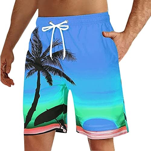 Erkek Kurulu Şort Gevşek Fit Komik Baskı Vintage Yüzmek Sörf plaj şortu Cepler ile Hafif Hawaiian Plaj Kurulu Şort