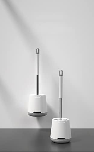 AllGlassCharm Uzun Saplı Silikon Tuvalet Fırçası Taban Seti Yaratıcı TPR Siyah Teknoloji Tuvalet Fırçası Temizleme Fırçası
