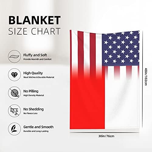 QG ZZX Amerikan Bayrağı ve Polonya Bayrağı Bebek Battaniyesi Erkek Kız Beşik Battaniye Arabası Battaniye