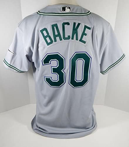 2003 Tampa Bay Şeytan Işınları Brandon Backe 30 Oyun Verilmiş Gri Forma DP07270 - Oyun Kullanılmış MLB Formaları